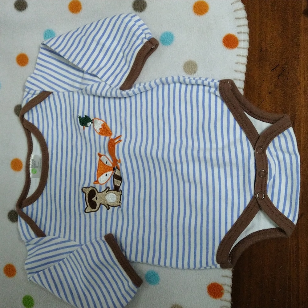 7 Items Little Me & More Fox Baby Themed, Blanket and Towel, Clothing Set - Picture 11 of 16